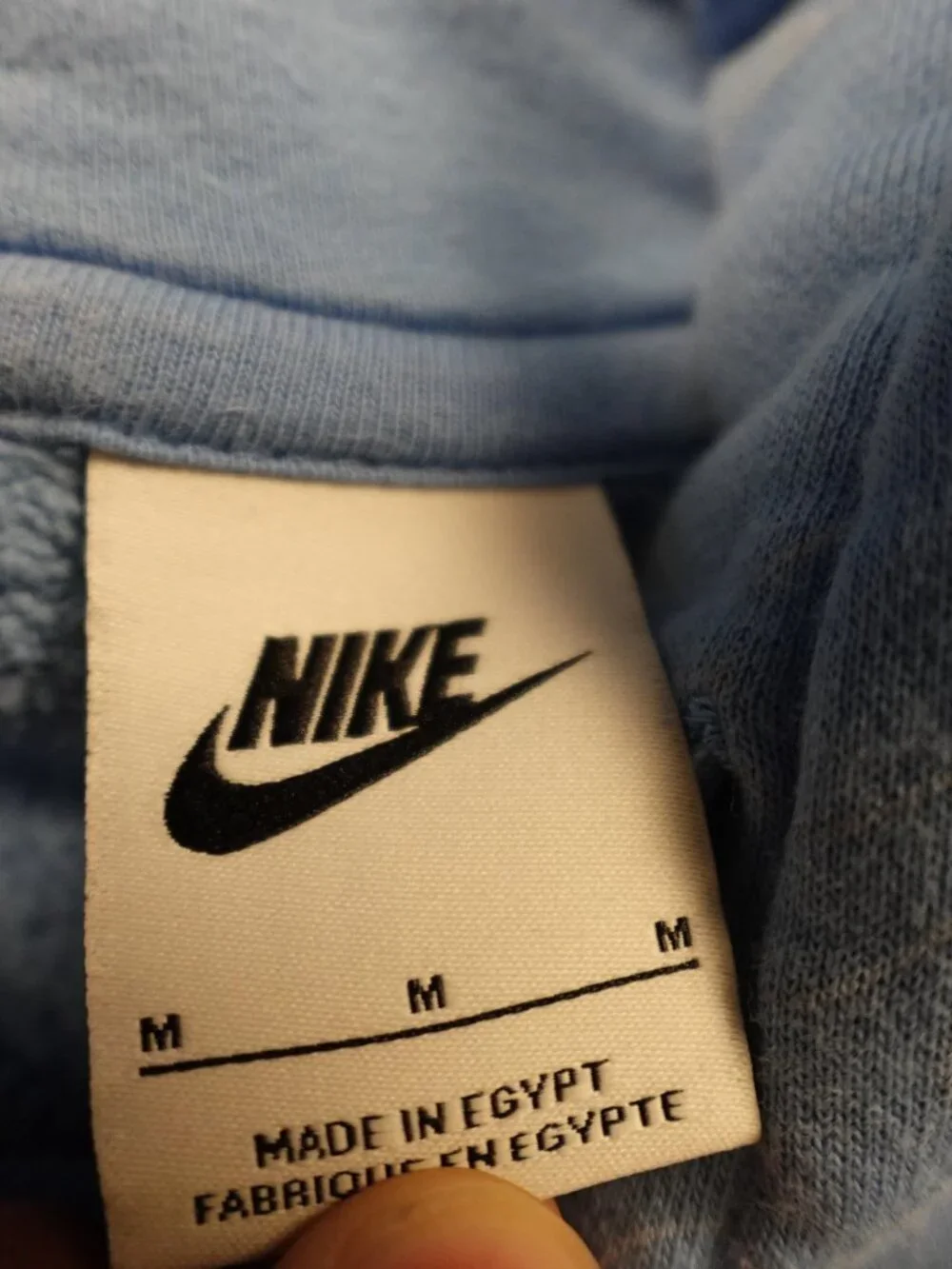 Nike Sportswear All Over Swoosh Hoodie Men's Medium Blue Fleece Pullover
